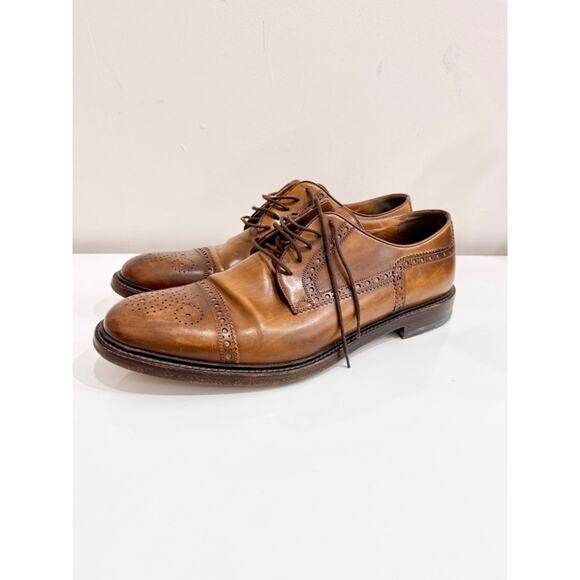 Gucci Leather Brogue Detail Lace Up Derby Formal Dress Brown Men's Size 11 - Picture 1 of 6